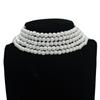 Comercio electrónico transfronterizo Europa y Estados Unidos collar gargantilla multicapa nueva cadena de cuello de perlas collar cadena de cuello