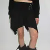 Falda casual de moda de estilo coreano inspirada en Instagram, con dobladillo ancho, color liso, botón simple, hasta la rodilla, Y2K, verano, deportiva, media falda