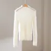 Suéter de Cachemira Consinee Base de Punto para Mujer con Interior Cepillado Cuello Semialto Seda Ajuste Delgado