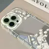 Funda de Teléfono Magnolia Espejo para iPhone 18 Funda Crema Apple 17 Pro Max Linda Funda Protectora Anticaídas 16