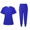Conjunto de Treino Multicolorido Uniforme de Enfermagem Doutor Manga Curta Gola V Bolso Calça Terno de Enfermeira terno Médico Clínico