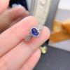 Anillo de zafiro natural con incrustaciones de 18k chapado en plata 925, joyería de tesoro de color directo de fábrica, taladro redondo de una generación de cabello