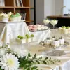 Toalha de mesa para sobremesa branca evento intervalo para chá luxo leve toque de alta qualidade seda cetim mesa de exposição de aniversário toalha de mesa de conferência