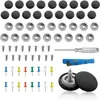 60 Piezas remache de techo de coche forro de techo cayéndose hebilla fija de reparación franela beige cuadros grises