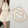 Cinturón de cuentas tejido a mano estilo étnico Cadena de cintura estilo bohemio para mujer Cuerda de cintura retro literaria Accesorios para vestido