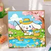 Pintura de Diamantes para Niños Kuromi Hecho a Mano DIY Pintura de Pegatinas de Diamantes Sanrio Pintura de Diamantes con Diamantes Completos 5D Tamaño Pequeño