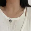 Estilo Japonés y Coreano ins Tendencia Dulce Personalidad Color Amor Collar Estilo Frío Dulce Tablero de Ajedrez Cuadros Cadena de Bolas Cadena de Clavícula
