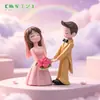 Nuevo estilo ramo pareja micro paisaje plástico adornos de jardinería DIY corazón de niña accesorios para decoración de pastel manualidades