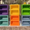Taburete de Música de Plástico Multifuncional Tres Asientos Moldeado por Inyección Taburete de Música Almacenamiento con Cajón Bloques de Construcción Taburete de Coro