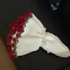 Manta de Ramo de Rosas, Manta de Hilo Tejido, Manta de Flores de Ganchillo, Capa de Ganchillo Producto Terminado