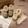 Zapatos de Algodón Peludos de Suela Gruesa Cálidos Estilo Universitario Estilo Coreano, Nuevo Diseño Invierno 2025 Zapatos de Plataforma Birkenstock