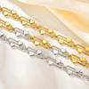 El más fácil de combinar Pulsera Ovalada con Forma de Corazón Chapada en Oro de Acero Inoxidable para Mujer Accesorios de Moda con Estilo Quanxi Water Br-2161