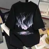 Nueva Camiseta de Verano para Hombre de Manga Corta, Moderna, Holgada, Versátil, Estilo Hong Kong, Moda Ins, Casual, Elegante, de Media Manga, Cuello Redondo