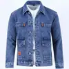 Jaqueta Jeans Masculina Nova Primavera, Outono, Inverno 2026, Estilo Japonês Casual Jovem Tendência Roupa de Trabalho Casaco Jeans para Homens