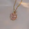 Colar Feminino Cyber Celebridade Margarida [Aço Titânio] Flor de Zircônia Nicho Luxo Leve Novo Estilo Senso de Design Pingente Elegante Titânio