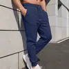 Pantalones casuales de jacquard para hombre transfronterizos Amazon primavera y otoño talla europea comercio exterior sueltos con cordón deportivos color liso pants deportivos