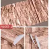Papel Tapiz Adhesivo de PVC con Textura de Madera de Ladrillo, 45 cm de Ancho, para Decoración de Paredes de Fondo de Dormitorio, Sala de Estar y Muebles