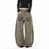 Pantalones Cargo Scimitar Lavados Teñidos Sucios Retro Americanos para Hombre Marca de Alta Gama de Moda Pantalones de Calle Atractivos Jeans para Pareja