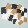 Etiqueta blanca en blanco para tarjetas de papel, disponible en stock, etiqueta para ropa, etiqueta pequeña blanca, etiqueta para joyería, protección del medio ambiente