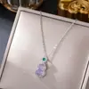 Corrente de clavícula em aço titânio estilo nacional retrô pingente de cadeado da paz de jade temperamento versátil acessórios de estilo chinês de alta qualidade