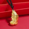 Pingente de Guanyin Buda em jade com incrustação de ouro Pingente de ouro espesso 4D Bolsa de ouro Buda Maitreya de jade Pé de Guanyin Ouro corajoso atacado