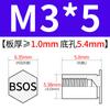 Yishenglong Pernos Remachables para Agujero Ciego de Acero Inoxidable Tuercas Remachables Placa de Presión Hexagonal Rosca Bsos-M3M4