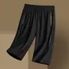 Pantalones de Talla Grande para Hombre Verano de Seda Helada Pantalones Capri para Hombre Pantalones Cortos Deportivos de Secado Rápido Elásticos Estampado de Rayos Pantalones Casuales para Hombre
