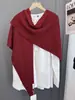 Cachecol Triangular de Lã de Ovelha com Recorte de Abacaxi Anti-Pilling Xale Grande de Lã Tricotada para Mulheres Aquecimento no Inverno