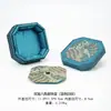 Caixa de Joias Octogonal Estilo Chinês com Tampa Dupla, Caixa para Pulseiras e Contas, Caixa de Exibição de Joias de Jade, Caixa de Brocado Colecionável Vintage