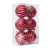 Pingente de bola de Natal pintada à mão transfronteiriça plástico banhado 6cm bola de abóbora decorações de árvore de Natal em estoque