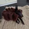Clip de Banana de Lana Plegado con Lazo Otoño e Invierno Moda Retro Pinza para Cola de Caballo Alta Pinza para el Cabello en la Parte Posterior de la Cabeza Clip Vertical para el Cabello de Mujer