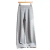 Pantalones casuales de pierna ancha hechos a medida para mujer, nuevo estilo otoño 2026, cintura elástica con cordón, corte holgado, adelgazantes, pantalones de chándal de pierna recta