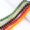 Estampado en Caliente de Vidrio Cuentas Redondas de Cristal Color Citrino Vidrio Suelto Año Zodiacal Pulsera DIY Tres en Seis Accesorios Cuentas
