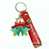 Llavero de Santa Claus transfronterizo, colgante de figura de goma blanda 3D, colgante de suministros navideños de dibujos animados, decoración de árbol de Navidad