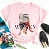 Camiseta Feminina Estampada da Moda Camiseta Feminina Nova Preta Feminina S