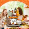 Juego de Decoración de Bandeja Escalonada de Acción de Gracias de Otoño de 16 Piezas - Calabaza de Otoño Hojas Estilo Rústico Adornos de Madera