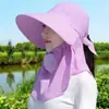 Sombrero para Mujer Sombrero de Sol Anti-ultravioleta Protección Facial Transpirable Parasol Sombrero de Pescador Sombrero de Verano para Recoger Té Sombrero Grande con Ala Sombrero Protector Solar