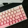 Teclas Personalizadas Gradiente Rosa Pêssego PBT Altura Original Conjunto Completo de 133 Teclas Teclado Mecânico Personalizado Teclas