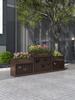 Caja de Flores para Exterior Acero Inoxidable Caja de Plantación Macetero para Exterior Hierro Forjado Placa Galvanizada Valla de Partición Cuadrado Barandilla para Patio