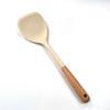 Nuevo juego de utensilios de cocina de silicona con mango de madera de color blanco leche, 6 piezas, espátula de silicona de grado alimenticio, cuchara antiadherente especial