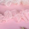Procesamiento de estilo ballet personalizado organza perla pliegue abullonado rizado flores pequeñas fragantes materiales de embalaje floral
