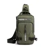Novidade Bolsa de Peito Masculina Tendência Marca Carregamento USB Multifuncional Moda Casual Ombro Transversal Esportes Mochila de Tecido Oxford