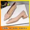 Zapatos de Mujer Versátiles Cómodos de Punta Fina para Primavera y Otoño 2025, para Estar de Pie Mucho Tiempo Sin Fatiga, Zapatos Elegantes con Tacón Grueso Antideslizantes para Uso en Exteriores