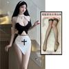 Diseño Original Monja Castigo Ropa Interior Sexy Juego de Roles Sexy Uniforme Calado Libre de Tentación de Abertura