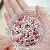 Mini Accesorios para Uñas de Moño Popular Francés Pequeños Moños Coloridos Mezcla de Colores Diamante de Resina Accesorios para Uñas Portátiles