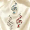 Colgante de Nota Musical con Pedrería de Aleación Accesorios de Joyería DIY Hechos a Mano Incrustado con Diamantes Versátil Vintage Colgantes para Collar Pendientes