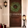 Corona de Pino Artificial Norfolk con Flores Verdes Artificiales, Hecha a Medida para Puerta Principal, Pared, Ventana, Decoración Navideña para Interiores y Exteriores