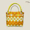 Bolsa Cesta de Verduras Tejida de PE Personalizada, Bolso Bandolera para Niños Regalo Cesta de Flores Bolsa Pequeña, Bolsa Tejida de Plástico Colorida de Mano