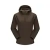 Cortavientos Ligero con Capucha Softshell para Exteriores de Otoño e Invierno, Chaqueta Cortavientos e Impermeable, Ropa Elástica para Senderismo de Pareja con Texto Impreso