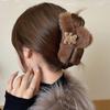 Lindo oso de peluche con pinza para el pelo, estilo coreano para mujer, para otoño e invierno, elegante, con forma de tiburón en la parte trasera.